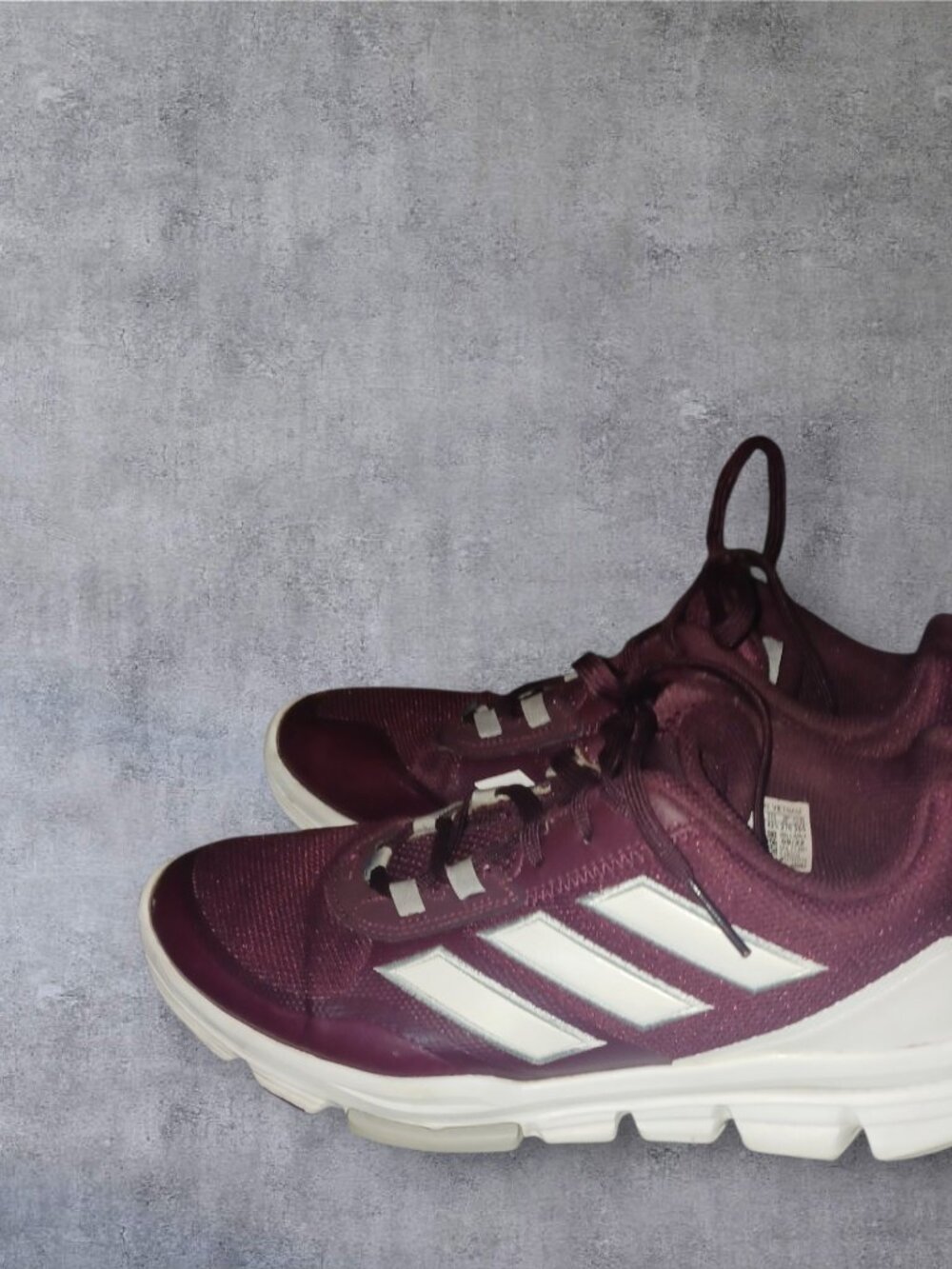 Adidas Burgundy & White Athletic Running Shoes Men's Size 9